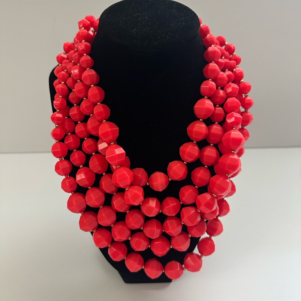 Kate Spade Red Layered Beaded Necklace